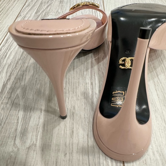 Dolce and Gabbana Vernice Patent Stiletto Mule Sandals - Picture 9 of 12